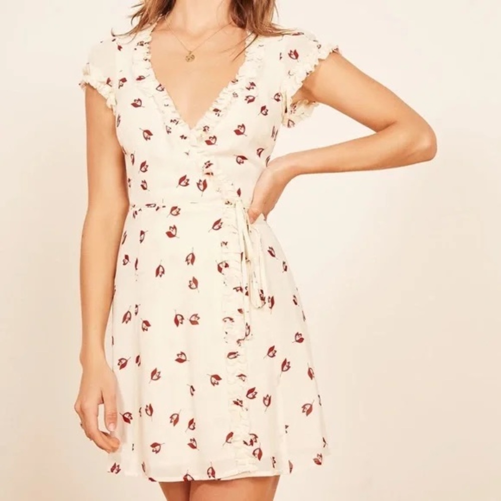 Reformation Garnet Wrap Dress